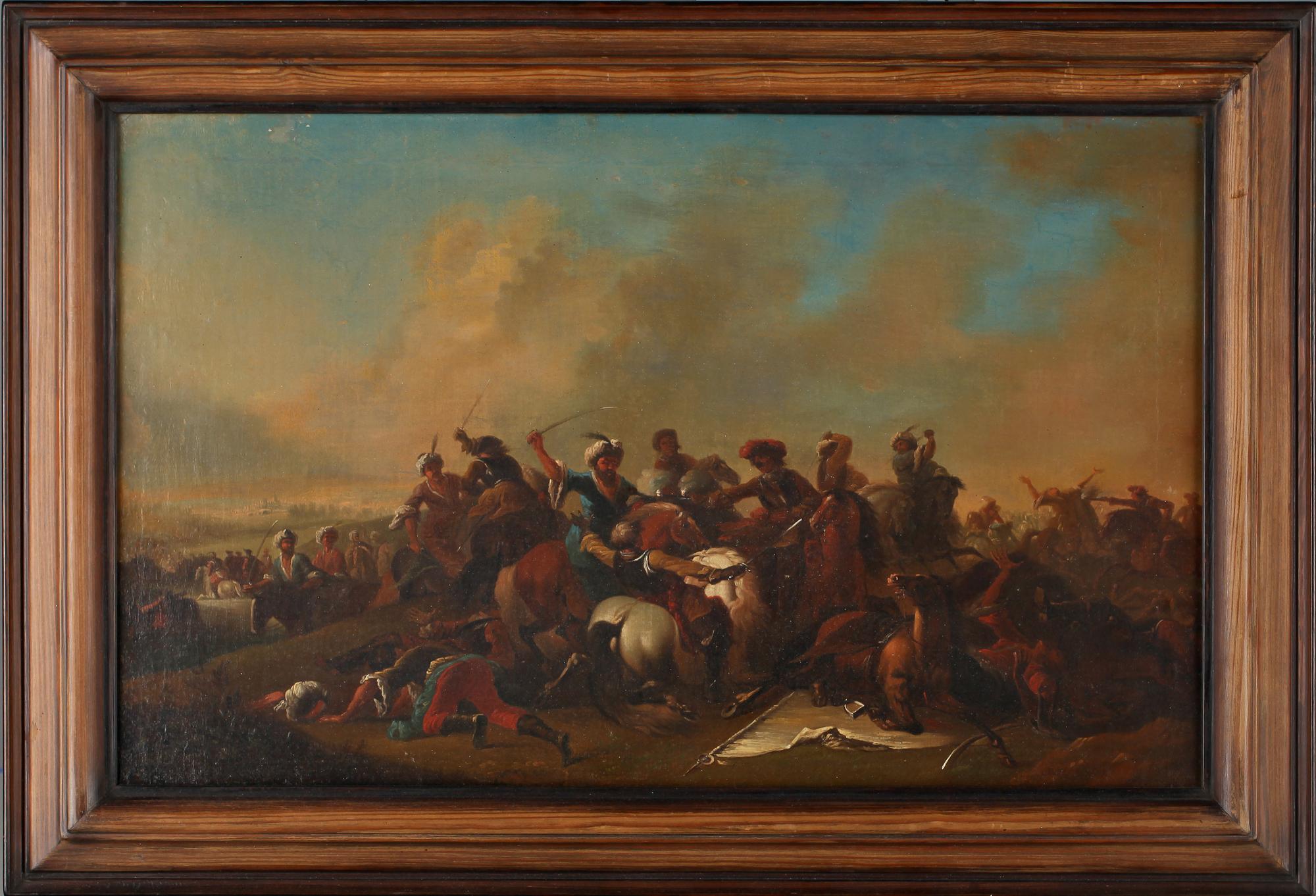 OKÄND KONSTNÄR, olja på duk, uppfäst på pannå, ej signerad, 1800-tal.