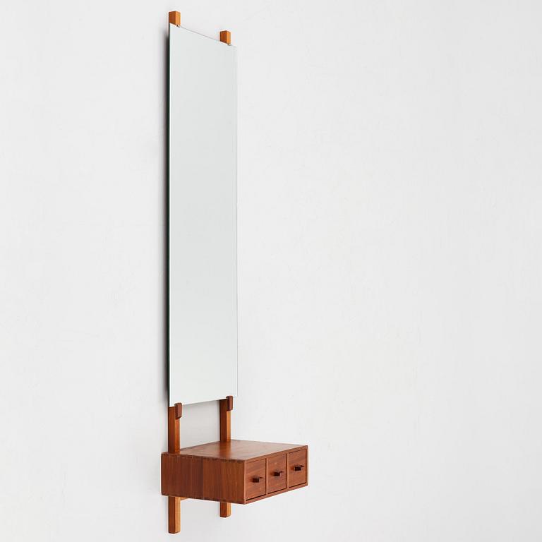 Uno & Östen Kristiansson,  hallmöbel/spegel med hylla, 1960/70-tal.