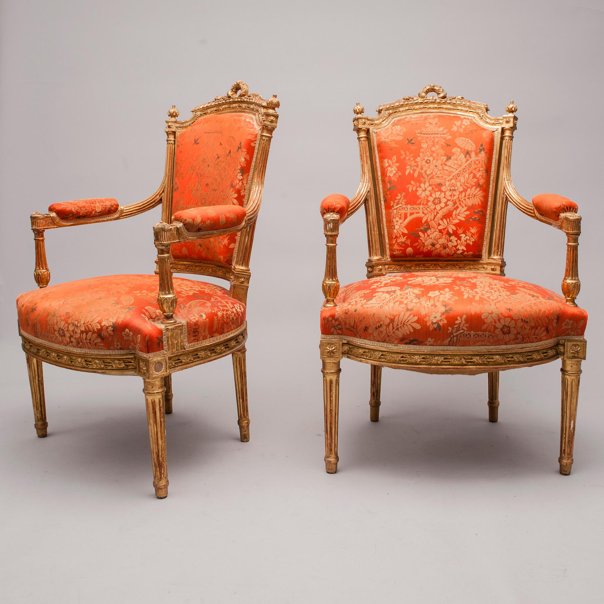STOLAR, ett par, Louis seize stil, Frankrike 1800-talets andra hälft.
