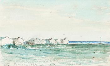 116. Albert Theodor Gellerstedt, "Sjöbodar", Faludden, Gotland (Boathouses, Faludden, Gotland).