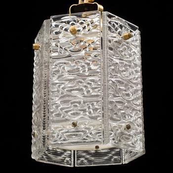 TAKLAMPA, Malmö Metallvarufabrik, omkring 1900-talets mitt. Höjd 60 cm.