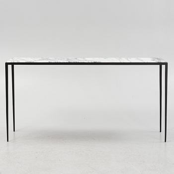 A steel and marble side table, Newport.