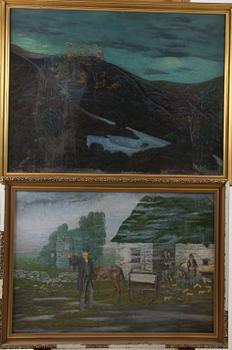PARTI KONST, 2 delar, blandteknik, KOOPMAN, varav ena sign.
