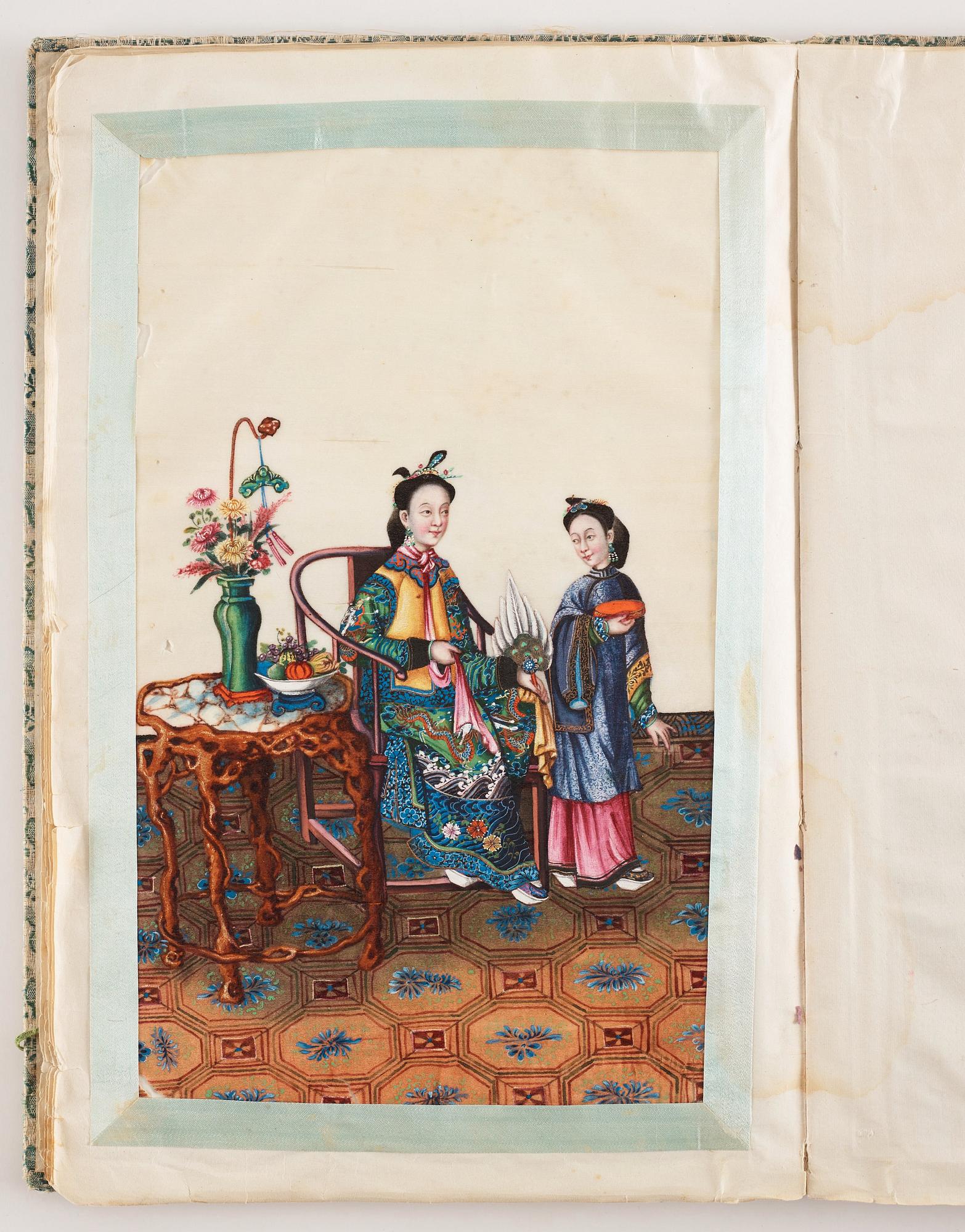 An album with 12 Chinese paintings by anonymous artist, Qing dynasty, 19th Century.