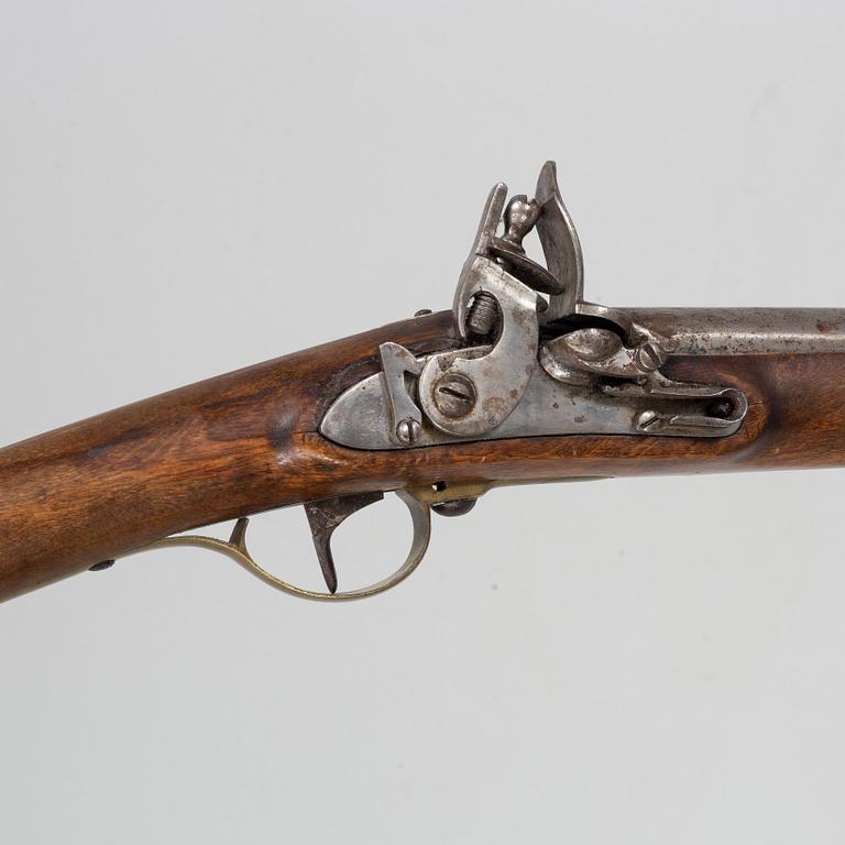 A Swedish flintlock gun, 1815 pattern.