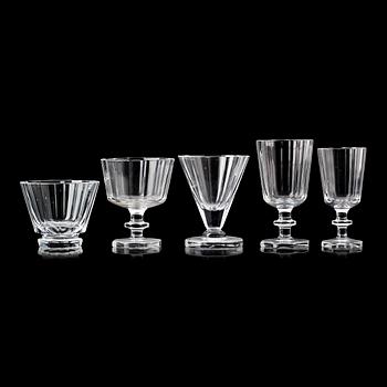 GLASSERVIS, ca 50 delar, mestadels "Karlberg", Elis Bergh, Kosta, 1900-talets första hälft.