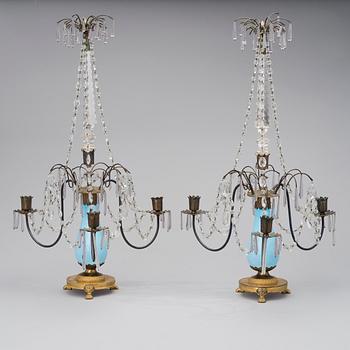 A PAIR OF TABLE CHANDELIERS, Russia early 19th century.