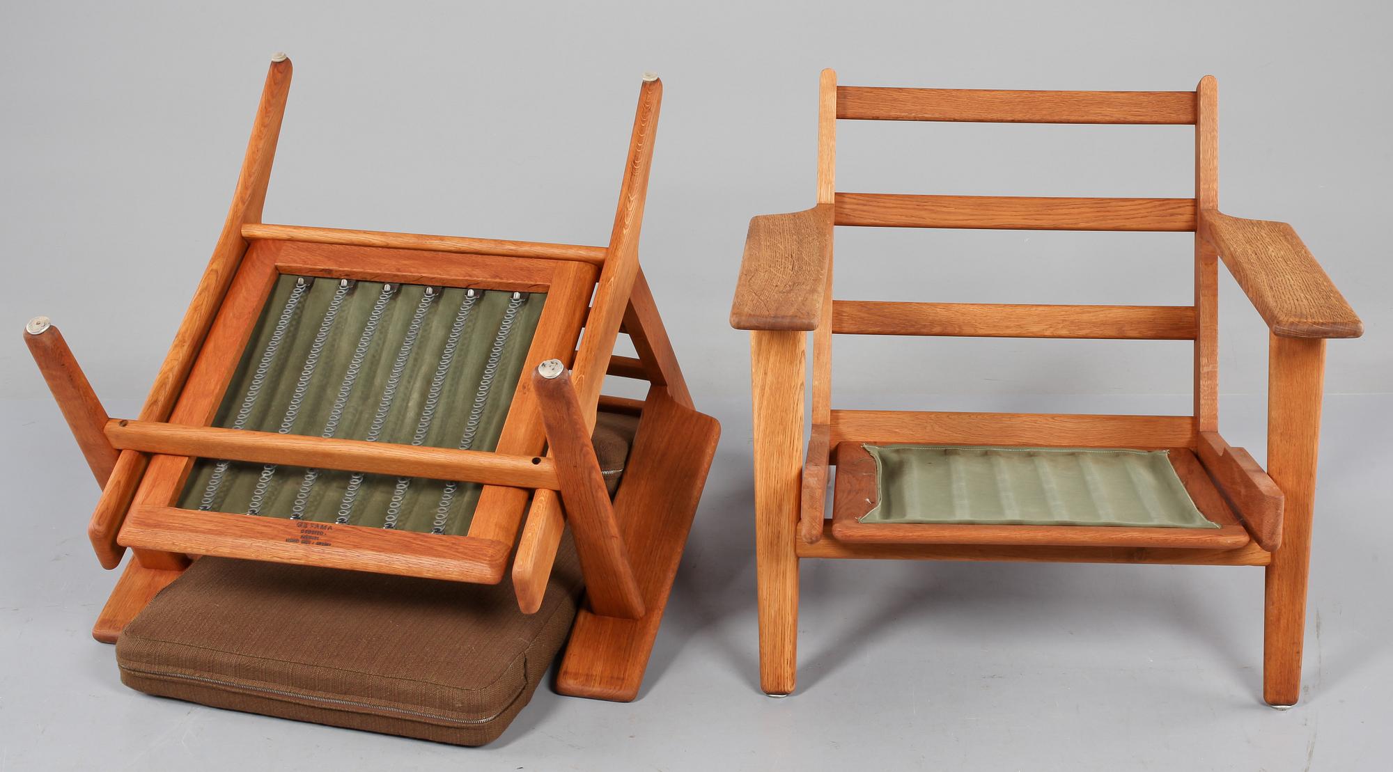 FÅTÖLJER, ett par, "GE-290", Hans J Wegner, Getama, Danmark, 1900-talets andra hälft.
