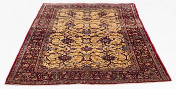 Rug, semi-antique Keshan, part silk, approx. 204 x 124 cm.