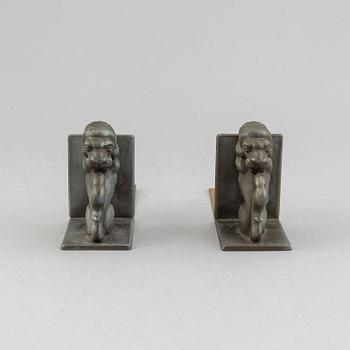 A pair of brass book ends, Stjärnmetall, 1930's.