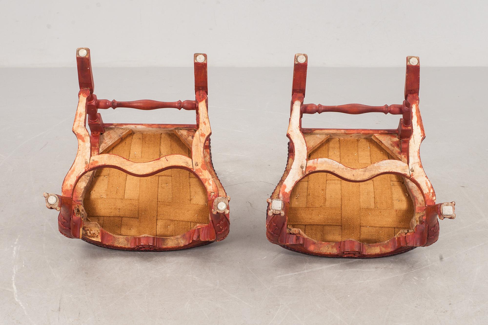 STOLAR, ett par, senbarock. 1700-talets andra hälft.