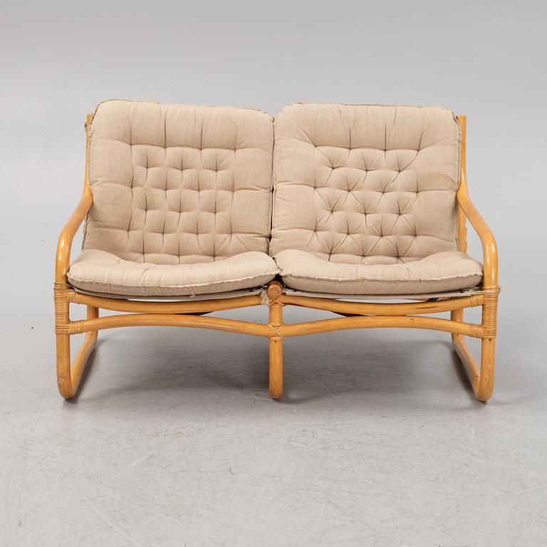 A bamboo and rattan three-piece 'Baden' furniture suite, IKEA, 1970's.