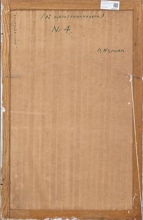 OLLE NYMAN, olja på pannå. Signerad.