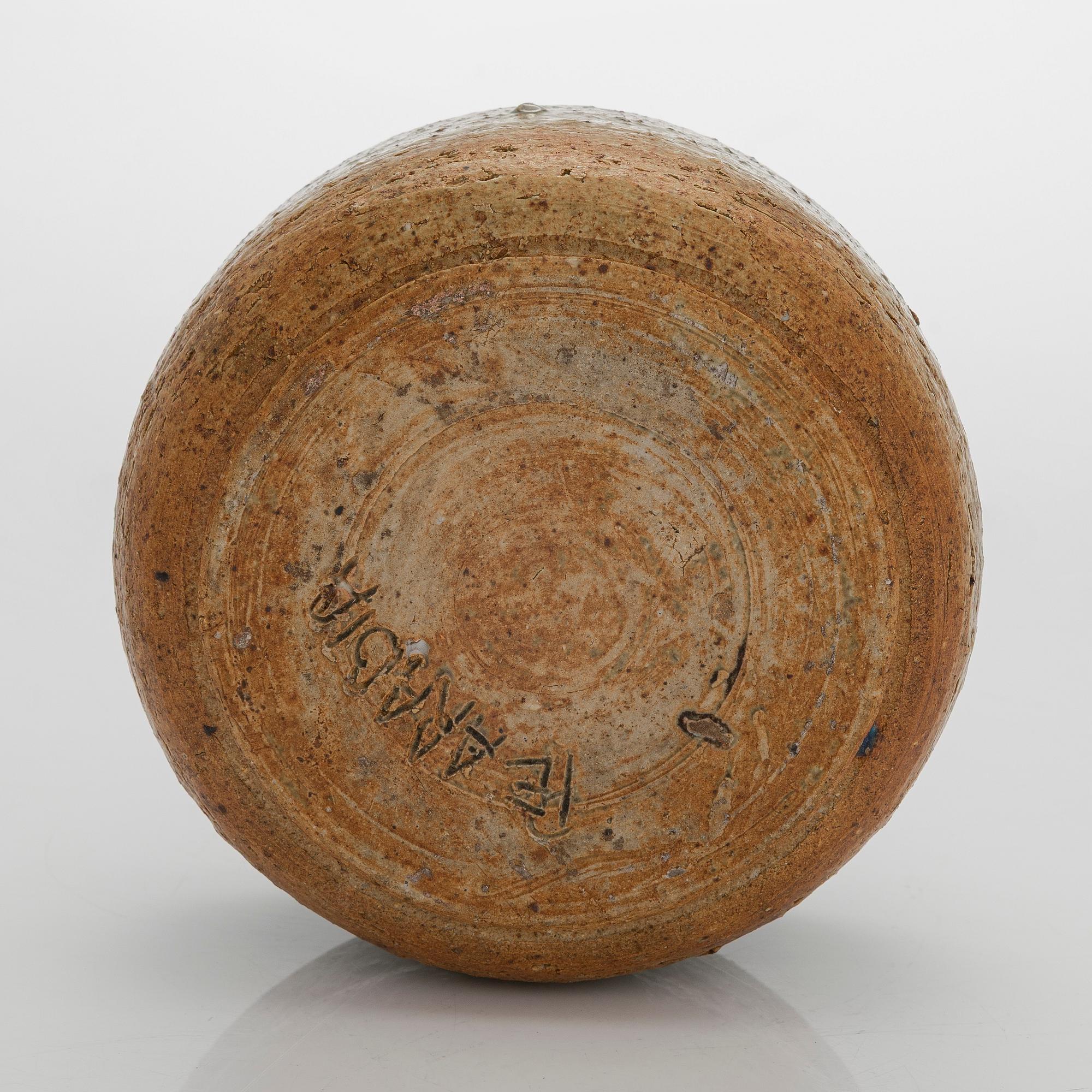 Paul Envalds, skålar, 2 st, chamotte, signerade PE, Arabia. 1960-70-tal.