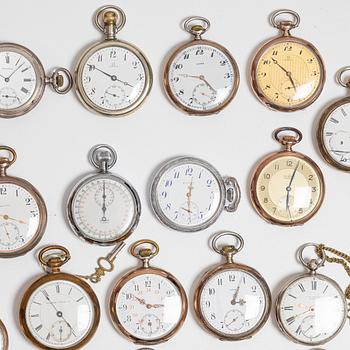 Collection of pocket watches, 63 pieces, "No reserve", various materials.