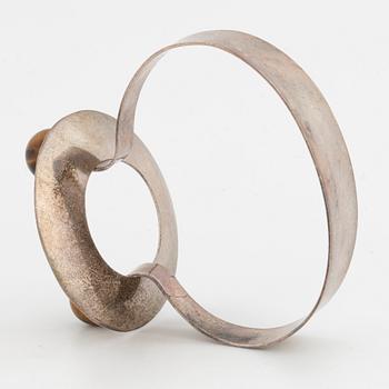 ÅKE LINDSTRÖM, for Bengt Hallberg, Bangle, silver with tiger's eye.