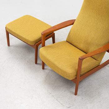 Folke Ohlsson, a 'Duxiesta' lounge chair and foot stool from Dux, 1960's.