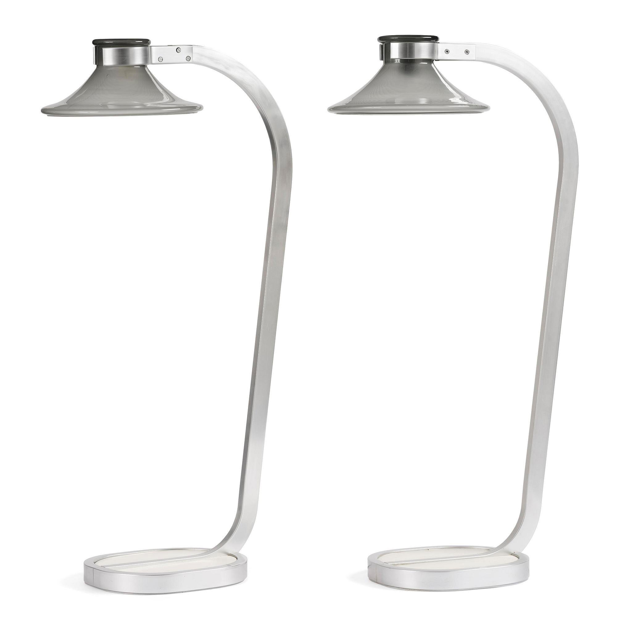 Jan Ekselius, a pair of "Accent" floor lamps, Orrefors, 1970s.