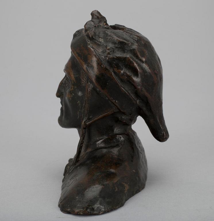 SKULPTUR, brons, Dante Alighieri, märkt B. Zoppo, 1900-tal.
