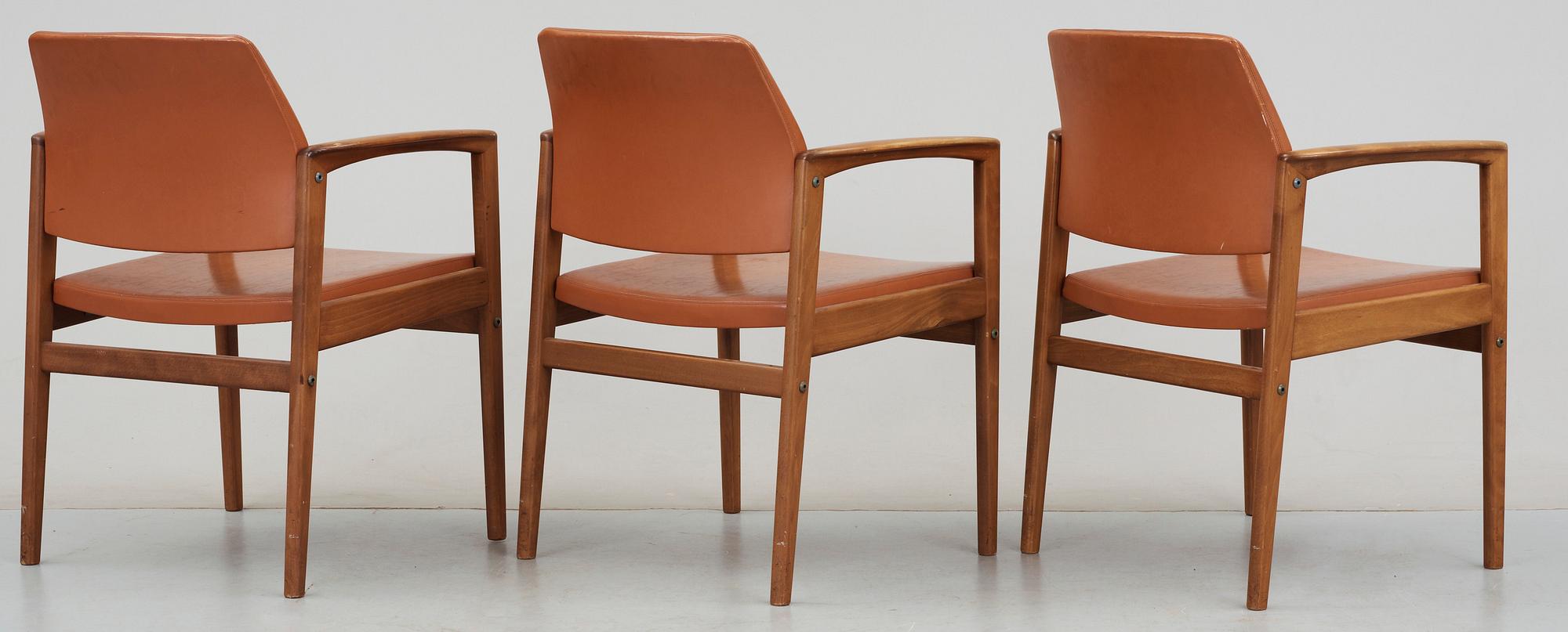 KARMSTOLAR, 3 st, möjligen Börge Mogensen, 1960-tal.
