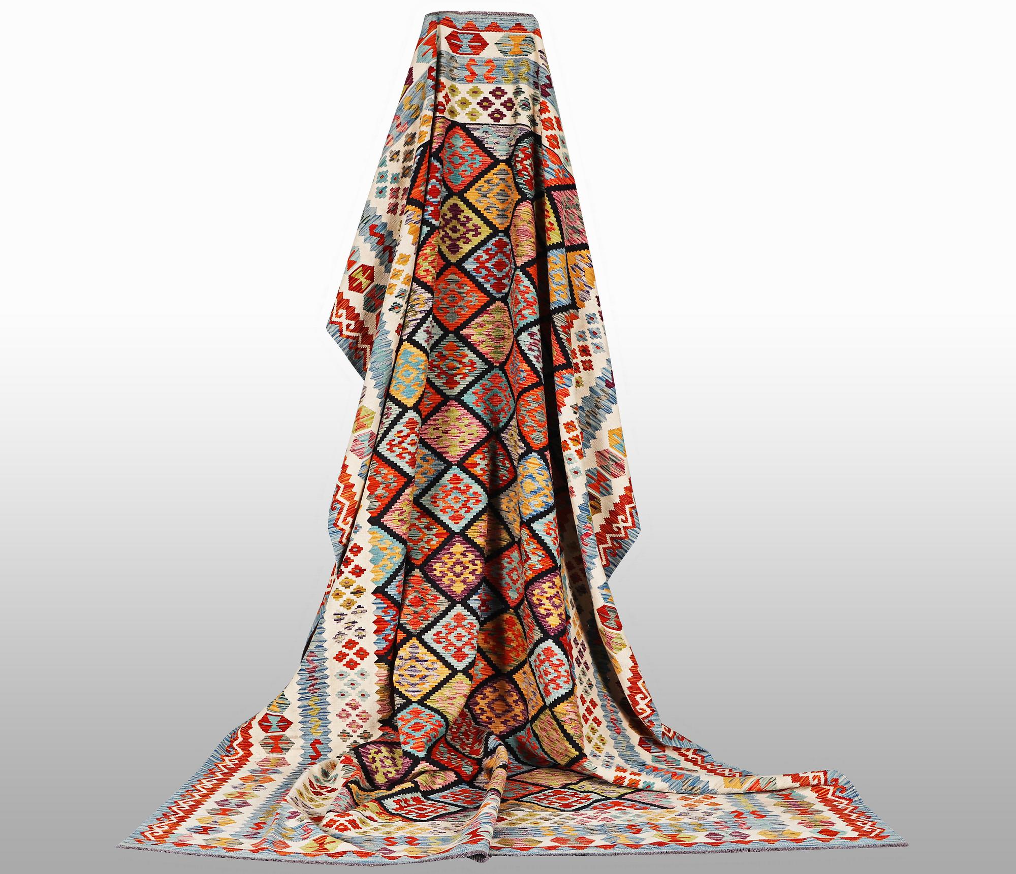 A carpet, kilim 343 x 250 cm.