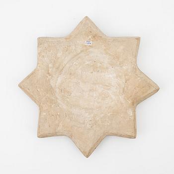 Kakelplatta, glaserat lergods, Qajardynastin Persien (Iran), 1800-tal.