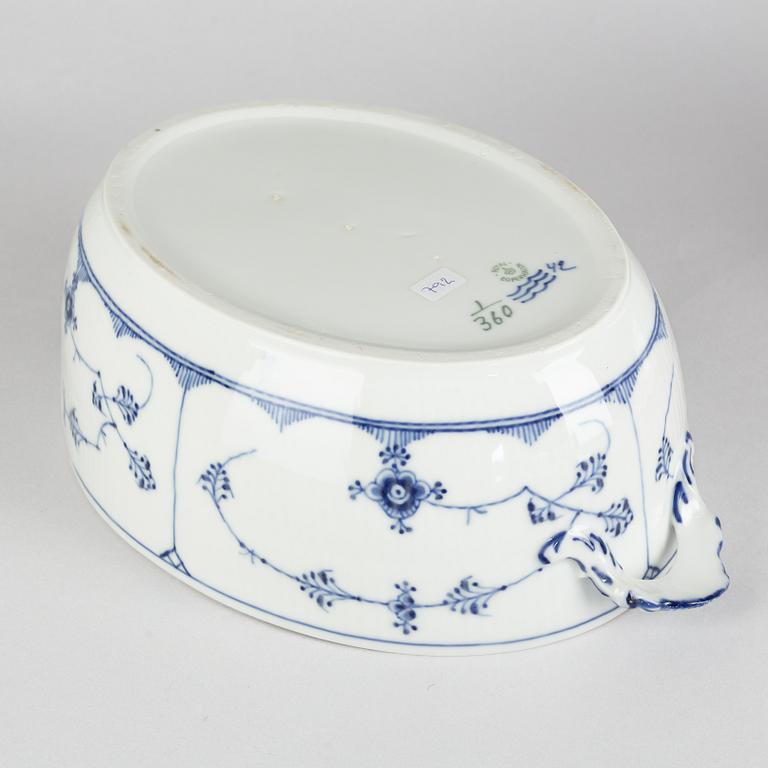 A 'Blue Fluted Plain' porcelain tureen with cover, Royal Copenhagen, model 360, 1893-1900.