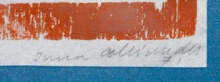 INA COLLIANDER, puupiirroksia, 2 kpl, Tpl'a, signeerattu ja päivätty -71 + signeerattu.