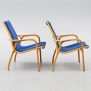 Yngve Ekström, a pair of 'Laminett' armchairs, Swedese, Sweden.