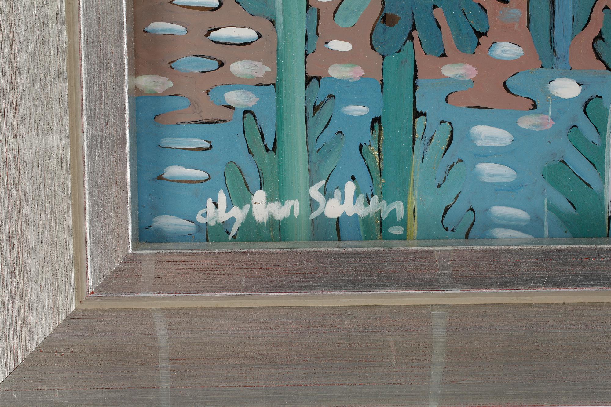 ALY BEN SALEM, olja på glas, signerad.