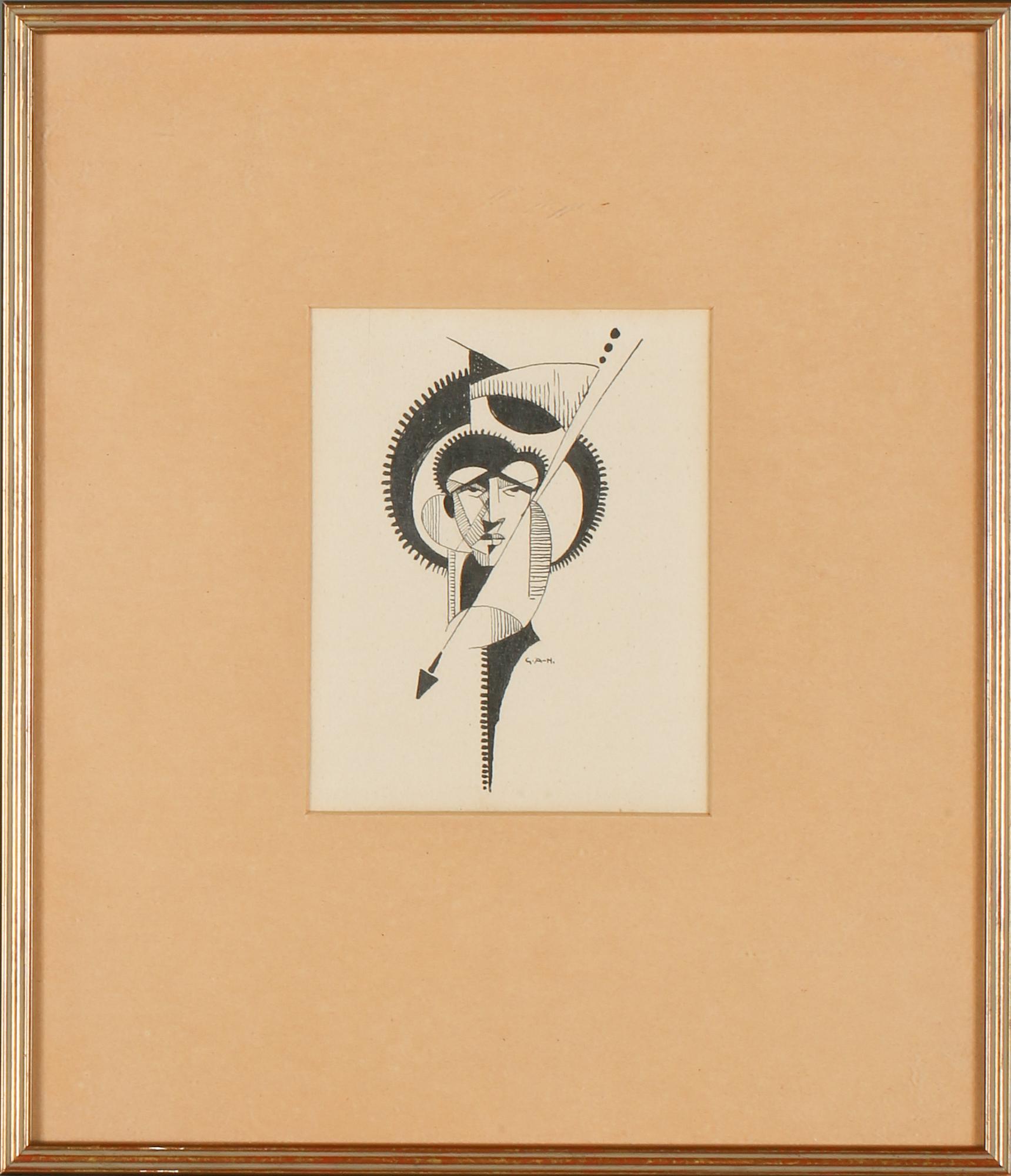GÖSTA ADRIAN-NILSSON, tuschteckning, monogramsignerad.