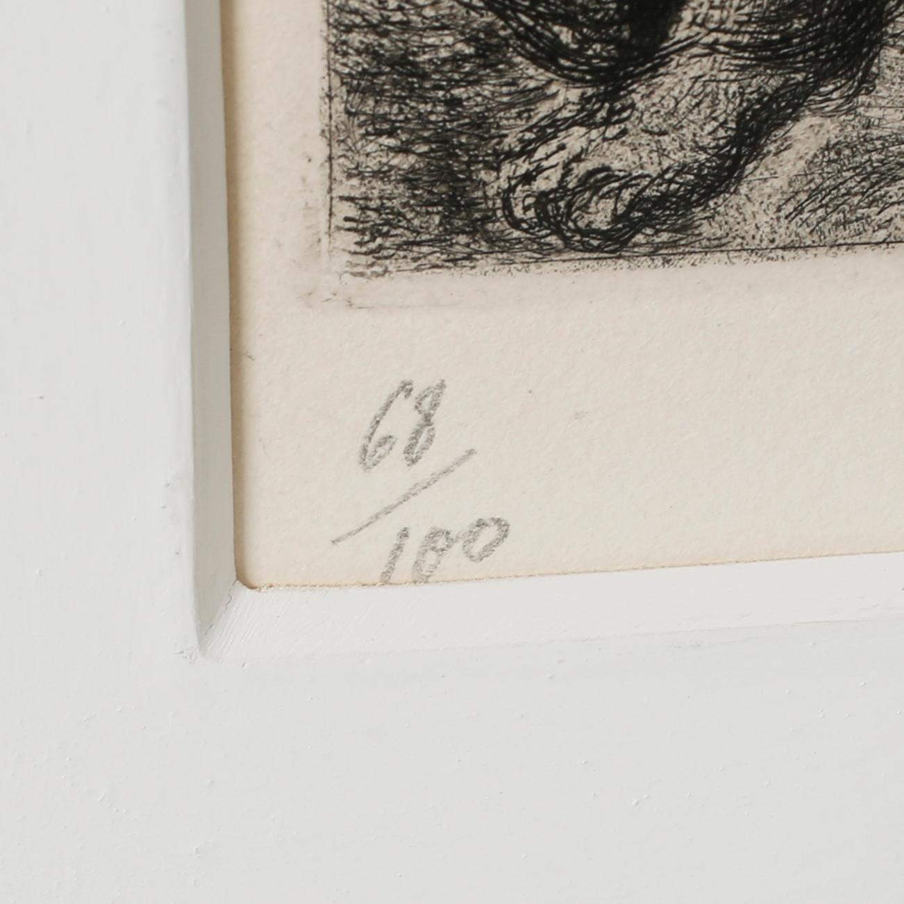 MARC CHAGALL, etsning med handkolorering, signerad M.Ch, och numrerad 68/100.