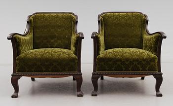 FÅTÖLJER, 1 par, 1900-talets första hälft.