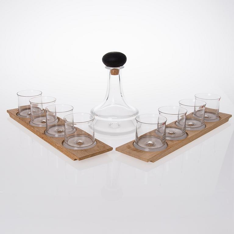 A 9-piece glassware, "Kapteenin lasisto", Iittala. Designed 1963.