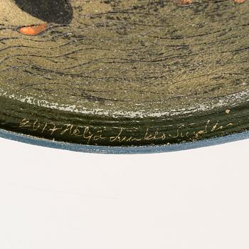 HELJÄ LIUKKO-SUNDSTRÖM, unikt dekorationsfat, signerad Heljä Liukko-Sundström 2017.