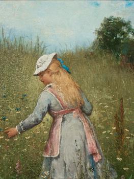 Severin Nilson, Girl on a meadow.