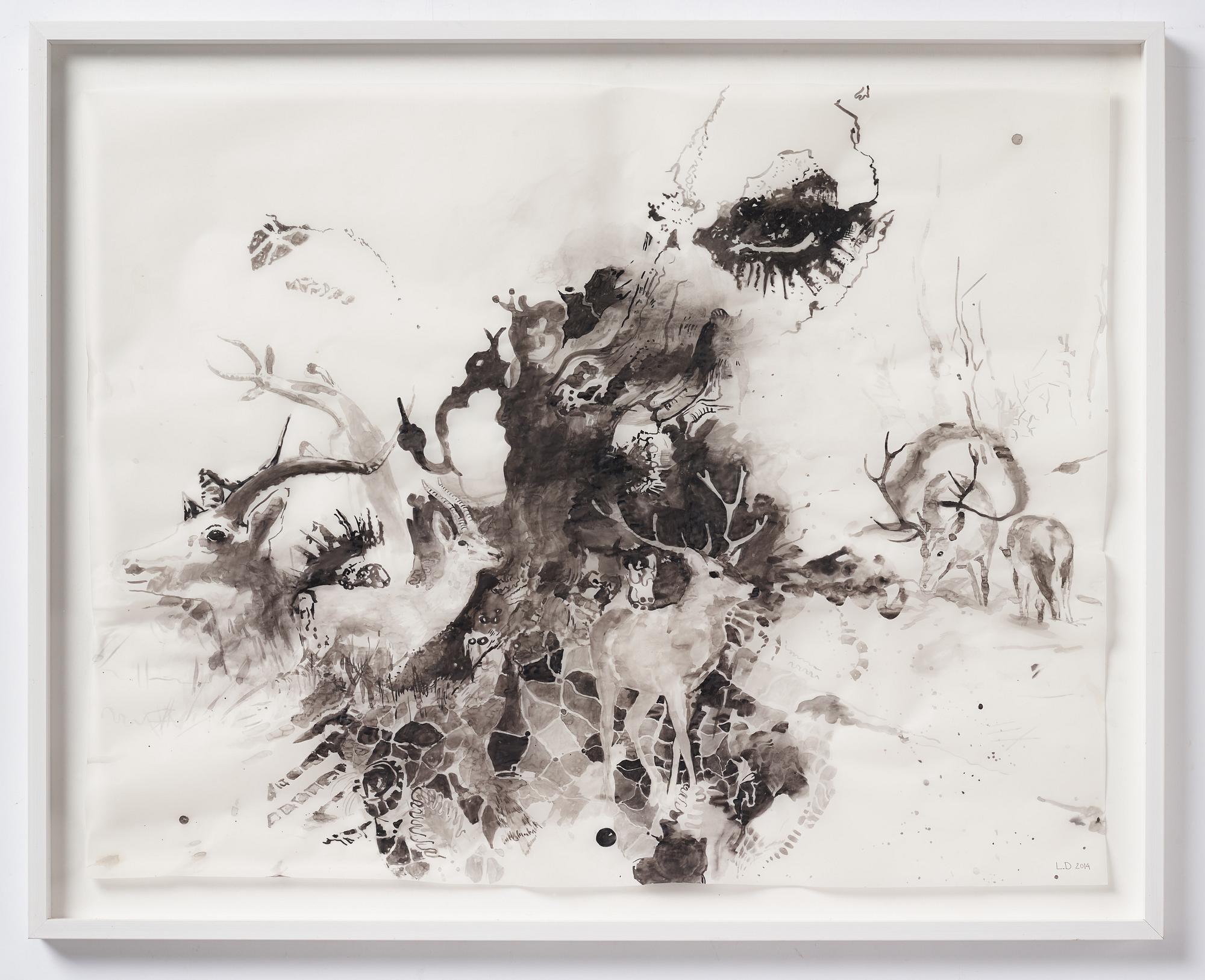 Lotta Döbling, signed and dated 2014. Ink on paper.