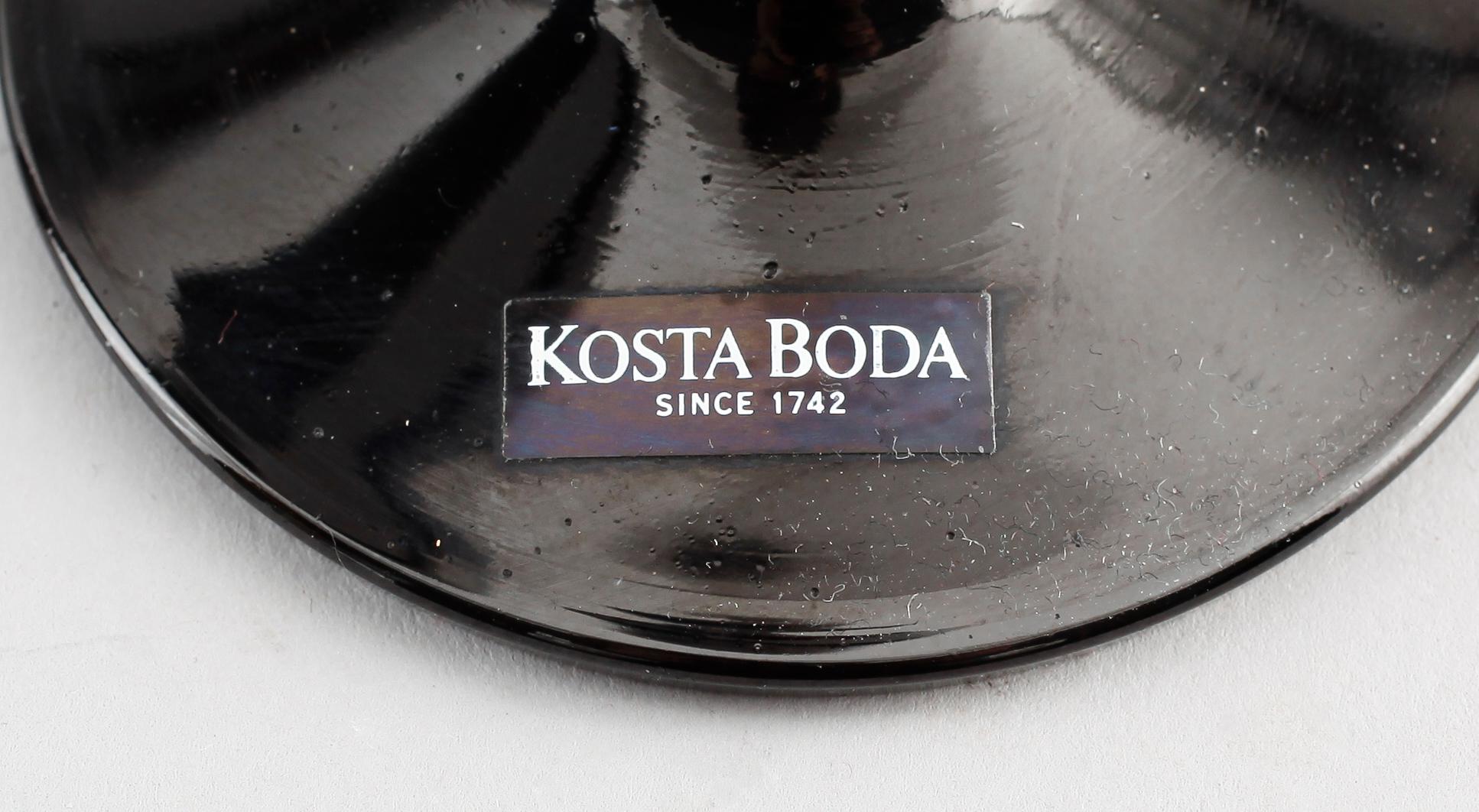 POKALGLAS, 2 st, glas, "Caramba", Ulrica Hydman-Vallien, Kosta Boda.