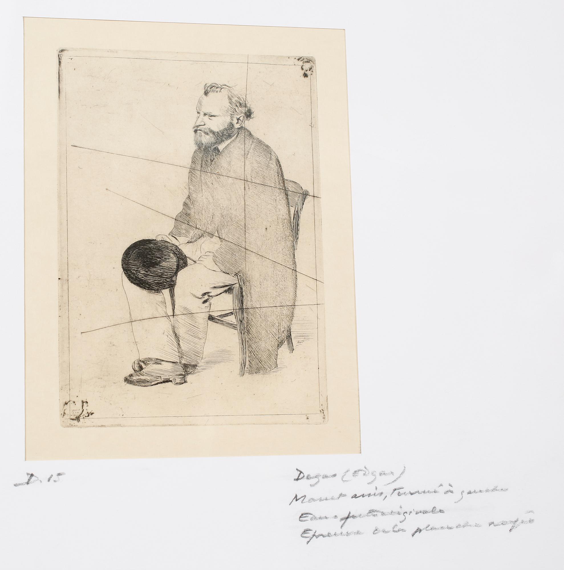 EDGAR DEGAS, etching, possibly posthumous print, not signed.