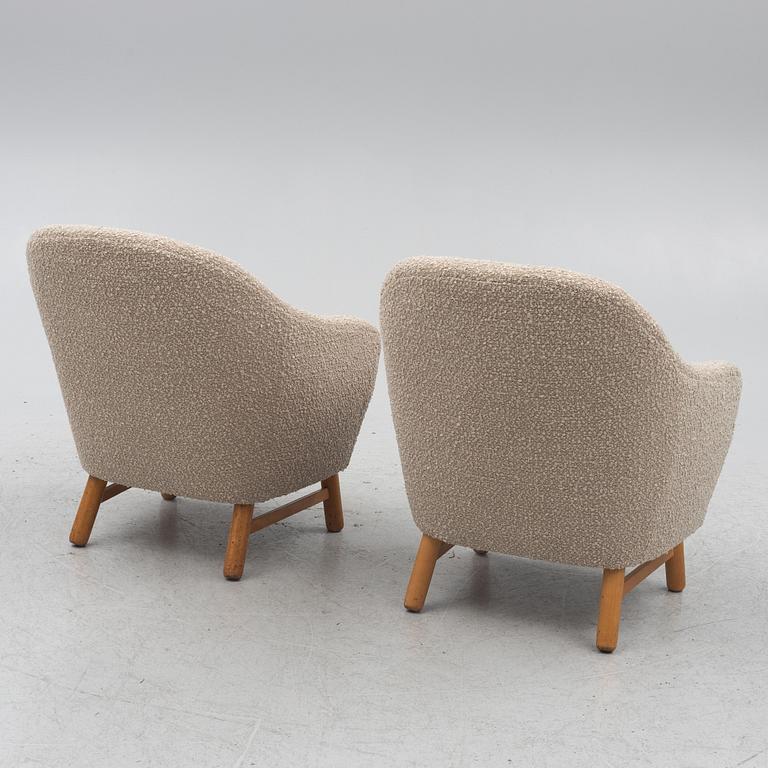 Fåtöljer, ett par, "Annukka", modell 1408, Asko 1950-tal.