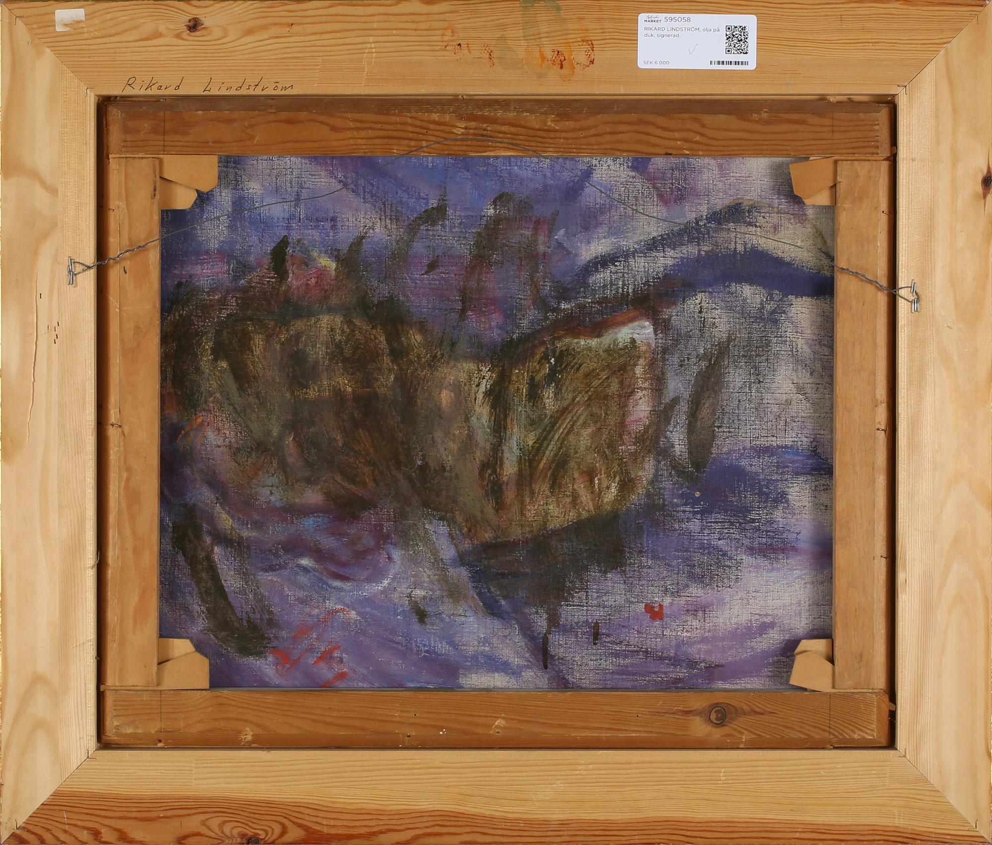 RIKARD LINDSTRÖM, olja på duk, signerad.