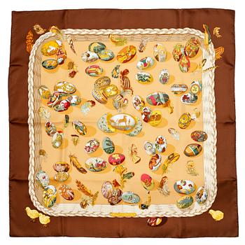 376. HERMÈS, a silk scarf, "Couvée d'Hermès".