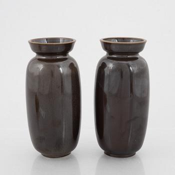 Stig Lindberg, vases, a pair, glaze samples with form from the "Grazia" series, Gustavsberg.