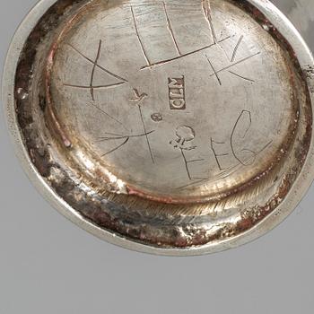 SAMLING BÄGARE, 4 st, silver, Sverige, 1700-tal.