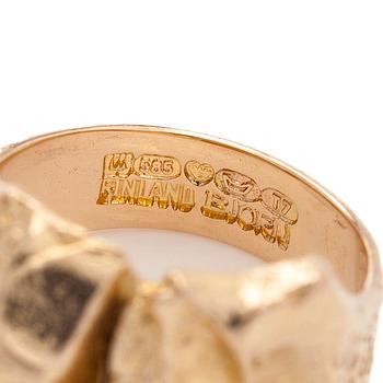 Björn Weckström, ring "Turmalinbro", 14K guld och turmalin. Lapponia 1972.