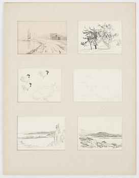 Birger Simonsson, mapp med 62 teckningar. Akvareller och blyertsteckningar.