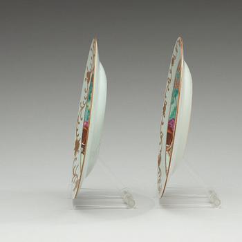A pair of 'European Subject' dishes, Qing dynasty, Qianlong (1736-95).