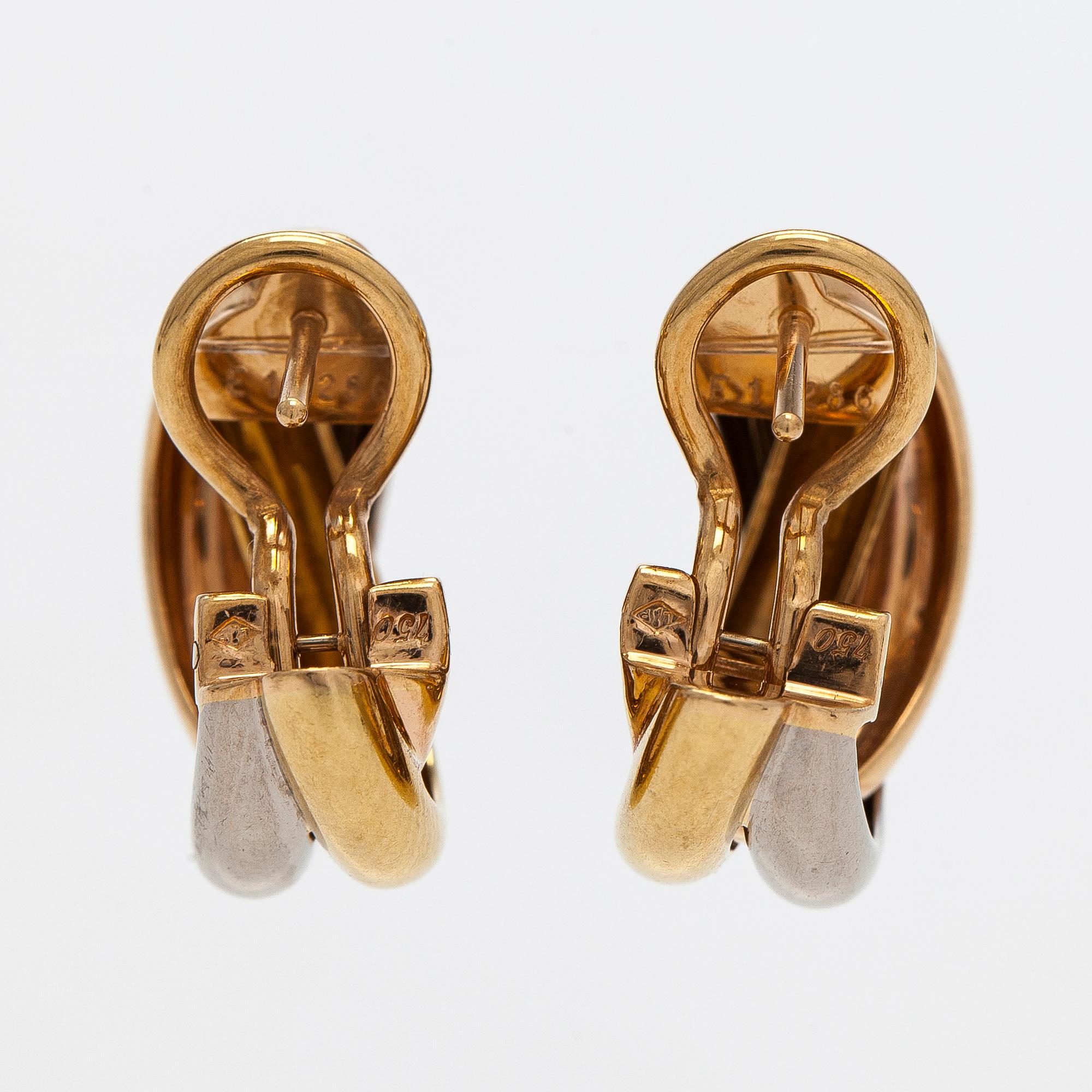 Cartier, earrings, "Trinity", 18K gold in three colours.