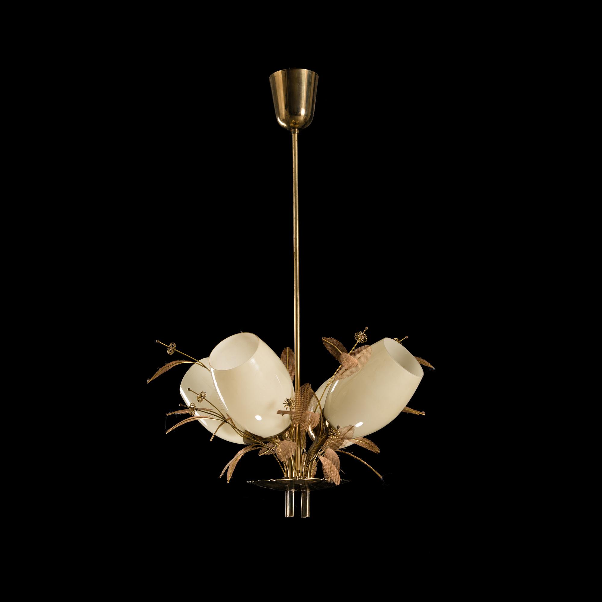 A 'Bridal bouquet' mid-20th century ceiling light model 9029/4 for Taito, Finland.