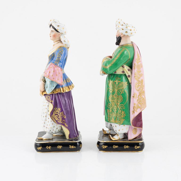 Ljusstakar/figuriner, ett par, porslin, Europa, tidigt 1900-tal.